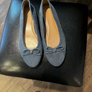 H&M Denim Blue Women's Flats with Bow